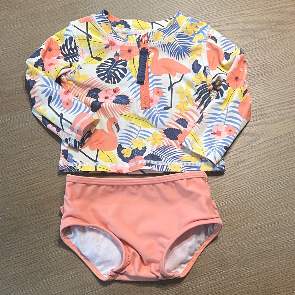 RuffleButts Baby Floral Swim Set